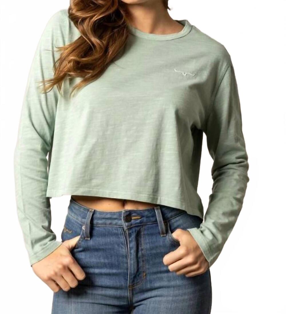 NEW KIMES RANCH tackroom long sleeve tee in grey sage
